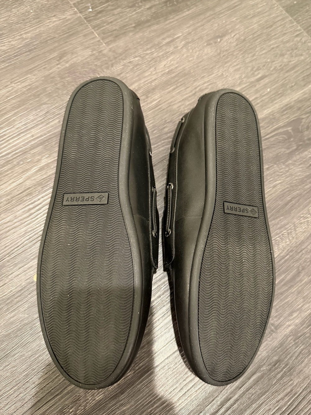 Aritzia Black Leather Boat Shoes with Patterned Accent Laces - NOT FOR SALe - Picture 7 of 8